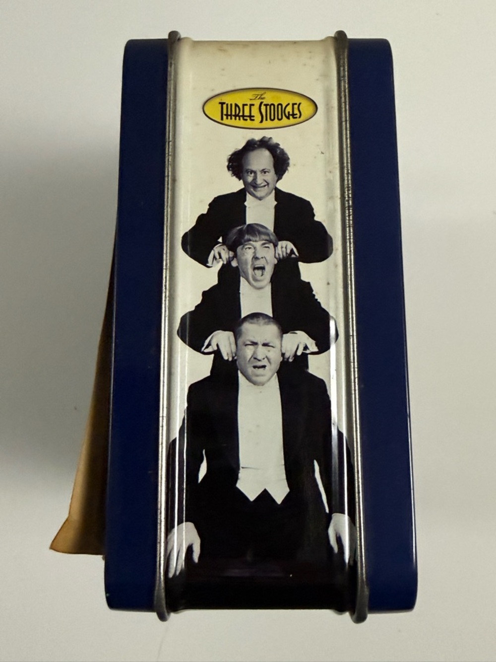 Three 3 Stooges 2009 Collectable Tin Lunchbox With Collectible Magnetic Buttons - Picture 10 of 14